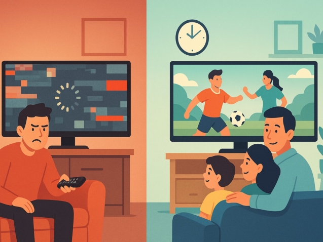 איור השוואה בין iptv ישראל חינם לבין חבילה ב-229 ש״ח – בצד אחד תג מחיר 229 ובצד השני עיגול צהוב עם המילה FREE