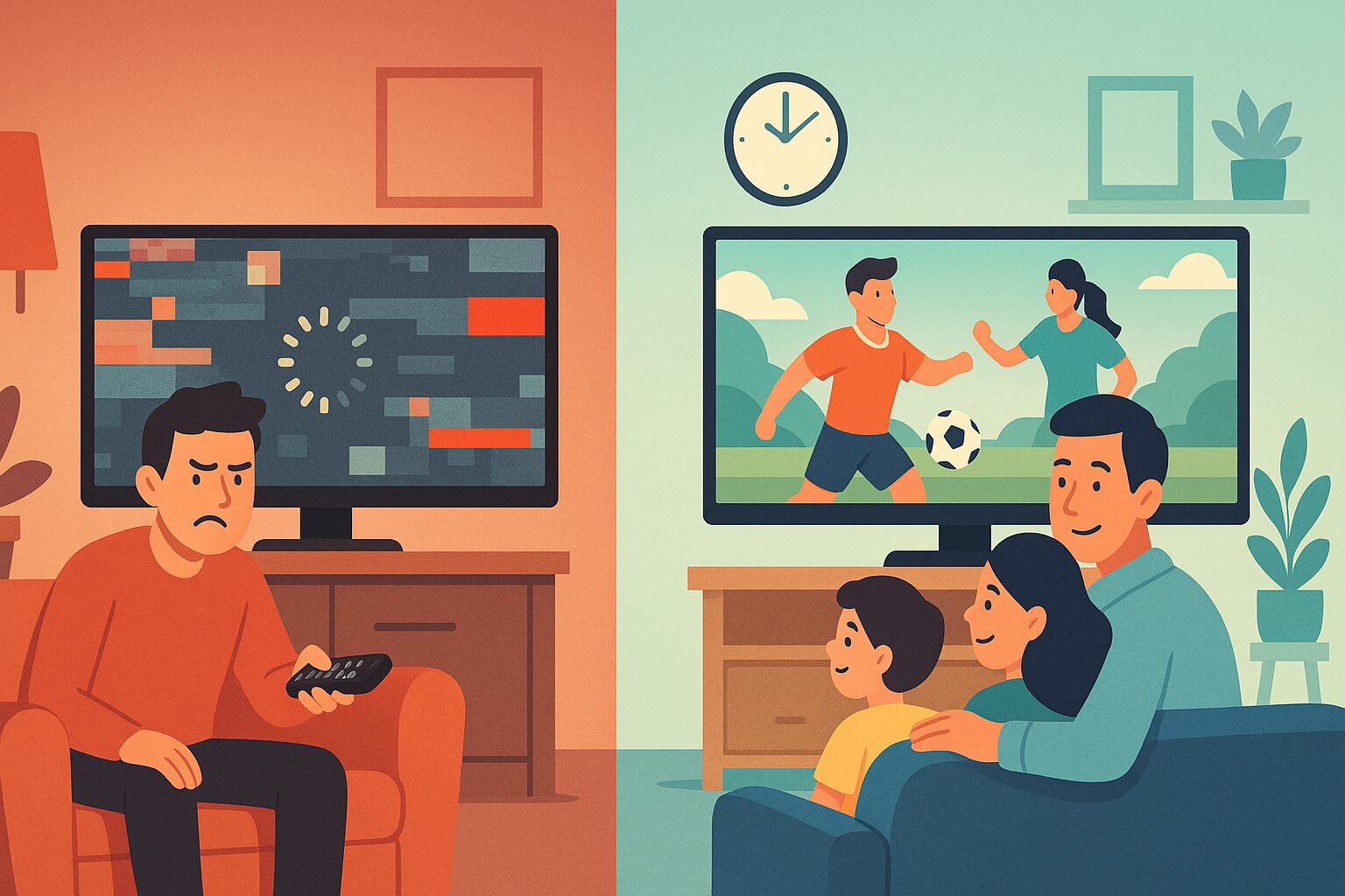 איור השוואה בין iptv ישראל חינם לבין חבילה ב-229 ש״ח – בצד אחד תג מחיר 229 ובצד השני עיגול צהוב עם המילה FREE